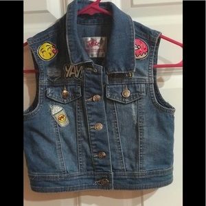 Kids Justice size 8/10 emoji denim vest